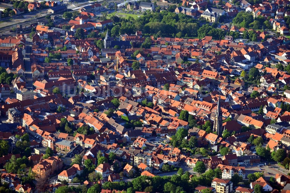 Luftaufnahme Wernigerode - Stadtzentrum der Stadt Wernigerode im Bundesland Sachsen-Anhalt