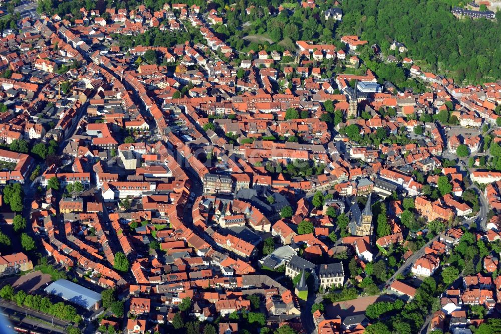 Luftaufnahme Wernigerode - Stadtzentrum der Stadt Wernigerode im Bundesland Sachsen-Anhalt