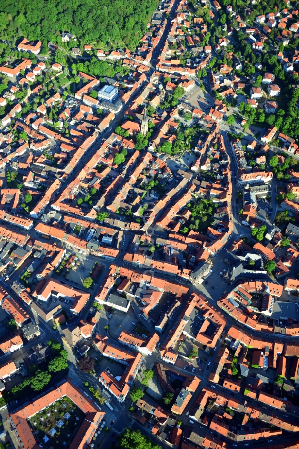 Luftbild Wernigerode - Stadtzentrum der Stadt Wernigerode im Bundesland Sachsen-Anhalt