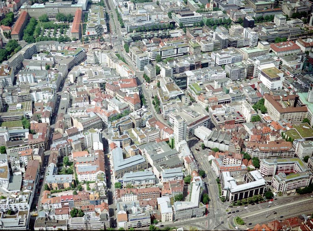 Luftbild Stuttgart - Stadtzentrum von Stuttgart.