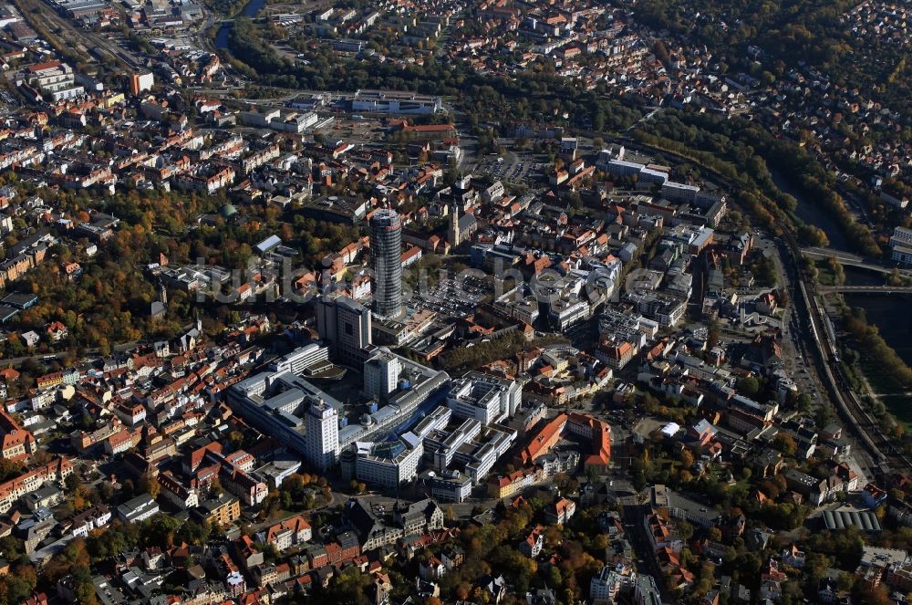 Luftbild Jena - Stadtzentrum mit der Universität und dem Jentower von Jena in Thüringen