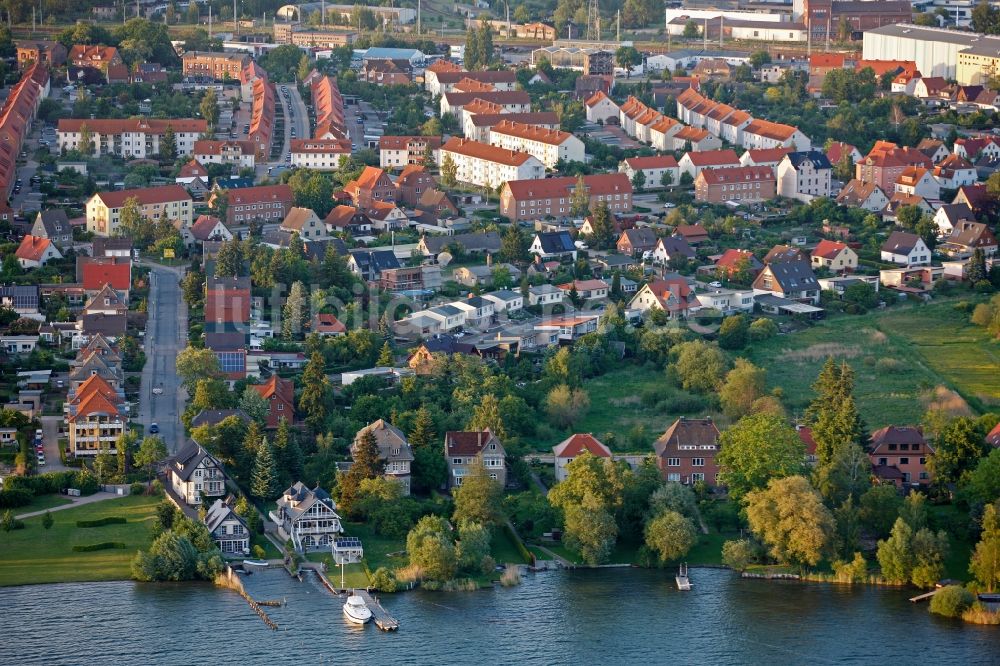 Waren (Müritz) aus der Vogelperspektive: Stadtzentrum Waren (Müritz) im Bundesland Mecklenburg-Vorpommern