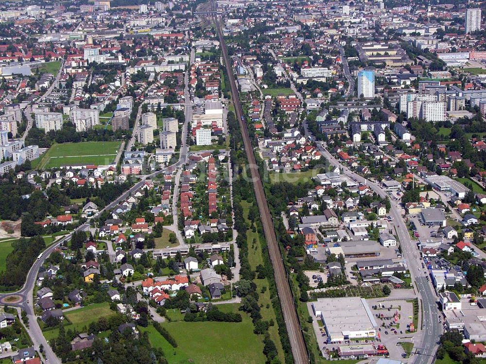 Wels (Österreich) aus der Vogelperspektive: Stadtzentrum von Wels - Österreich