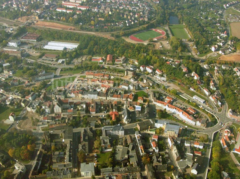 Werdau aus der Vogelperspektive: Stadtzentrum von Werdau