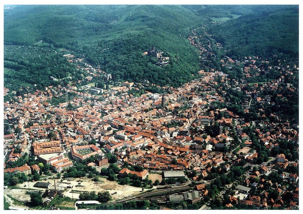 Luftbild Wernigerode - Stadtzentrum von Wernigerode im Harz.