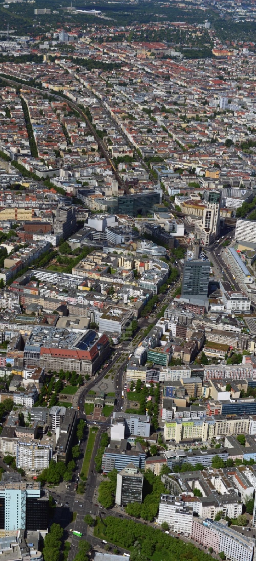 Luftbild Berlin - Stadtzentrum West in den Stadtteilen Charlottenburg und Schöneberg von Berlin