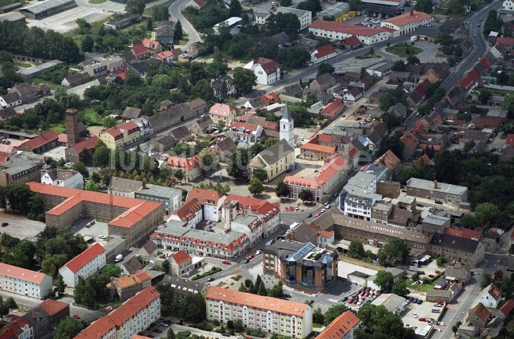 Luftbild Seelow - Stadtzentrum zwischen Berliner Straße und Breite Straße in Seelow im Bundesland Brandenburg