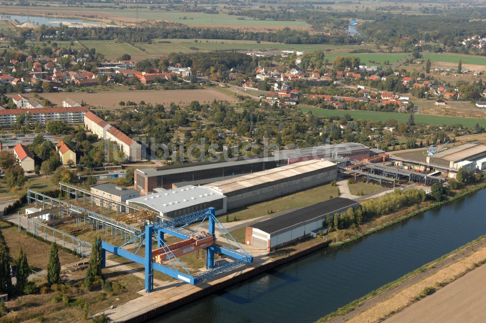 Parey aus der Vogelperspektive: Stahlbaufabrik in Parey