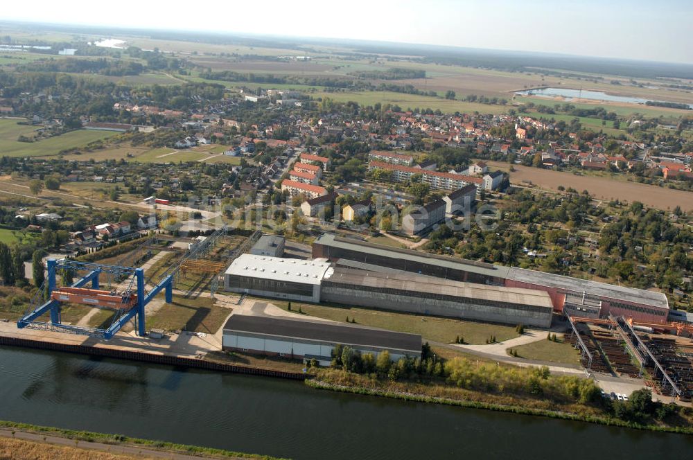 Luftbild Parey - Stahlbaufabrik in Parey