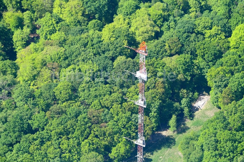 Jülich aus der Vogelperspektive: Stahlmast- Funkturm und Sendeanlage als Grundnetzsender in Jülich im Bundesland Nordrhein-Westfalen, Deutschland