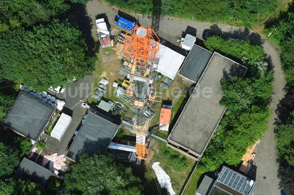 Luftbild Cuxhaven - Stahlmast- Funkturm und Sendeanlage als Grundnetzsender NDR Sender Cuxhaven-Altenwalde in Cuxhaven im Bundesland Niedersachsen, Deutschland