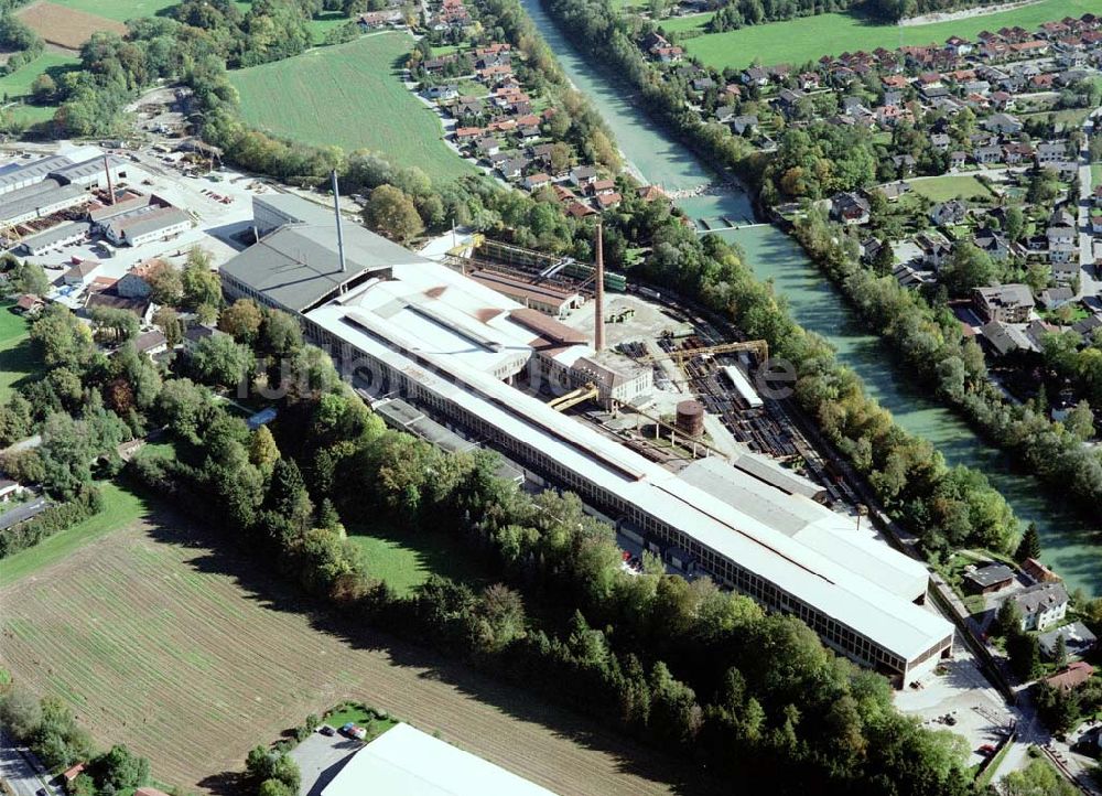 Freilassing / Bayern von oben - Stahlwerk Annahütte der Unternehmensgruppe MAX AICHER in Freilassing.