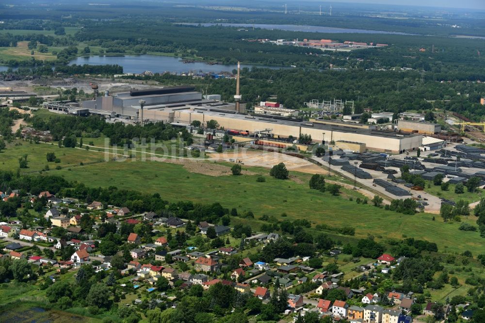 Luftbild Brandenburg an der Havel - Stahlwerk in Brandenburg an der Havel im Bundesland Brandenburg