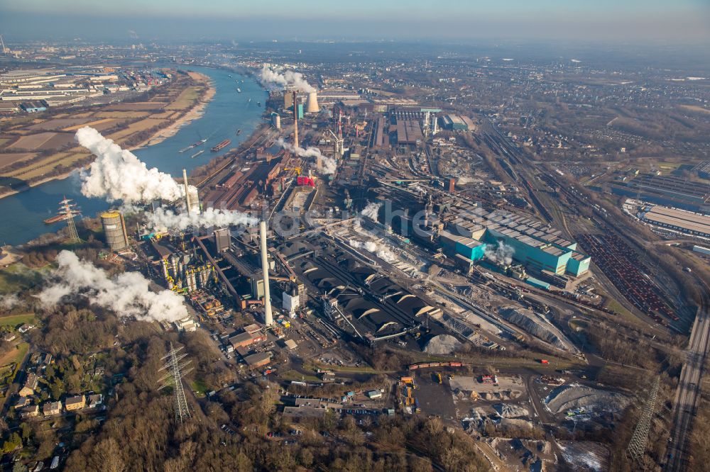 Luftbild Duisburg - Stahlwerk und Hüttenwerke Krupp Mannesmann GmbH im Ortsteil Hüttenheim in Duisburg im Bundesland Nordrhein-Westfalen, Deutschland