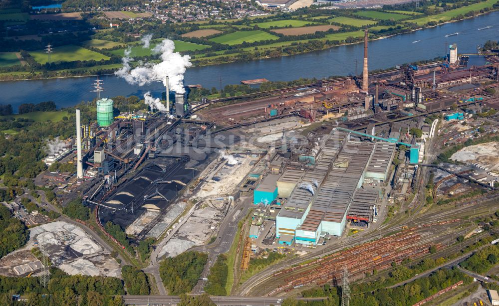 Luftbild Duisburg - Stahlwerk und Hüttenwerke Krupp Mannesmann GmbH im Ortsteil Hüttenheim in Duisburg im Bundesland Nordrhein-Westfalen, Deutschland