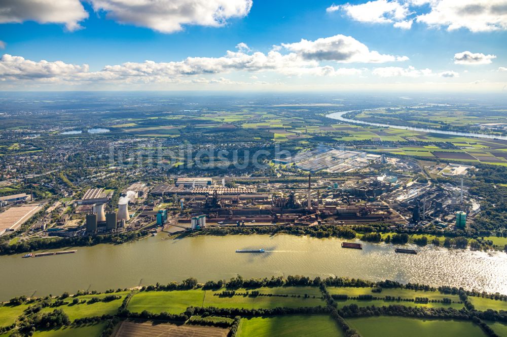 Luftaufnahme Duisburg - Stahlwerk und Hüttenwerke Krupp Mannesmann GmbH im Ortsteil Hüttenheim in Duisburg im Bundesland Nordrhein-Westfalen, Deutschland