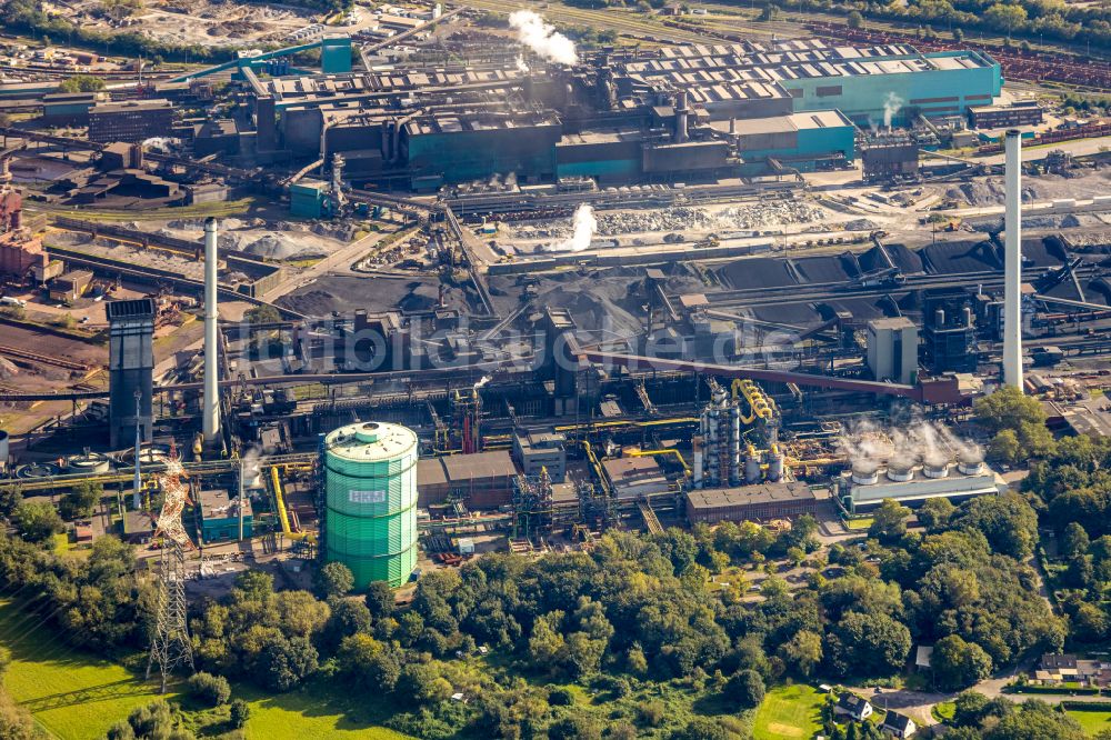 Luftaufnahme Duisburg - Stahlwerk und Hüttenwerke Krupp Mannesmann GmbH im Ortsteil Hüttenheim in Duisburg im Bundesland Nordrhein-Westfalen, Deutschland