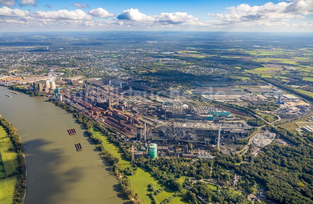 Luftaufnahme Duisburg - Stahlwerk und Hüttenwerke Krupp Mannesmann GmbH im Ortsteil Hüttenheim in Duisburg im Bundesland Nordrhein-Westfalen, Deutschland