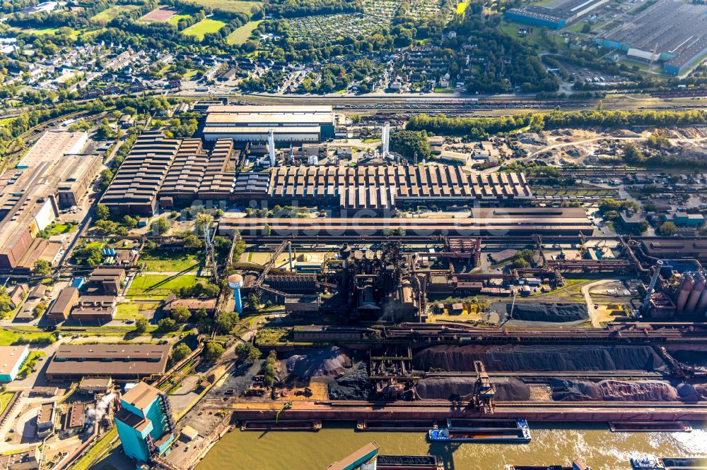 Luftaufnahme Duisburg - Stahlwerk und Hüttenwerke Krupp Mannesmann GmbH im Ortsteil Hüttenheim in Duisburg im Bundesland Nordrhein-Westfalen, Deutschland