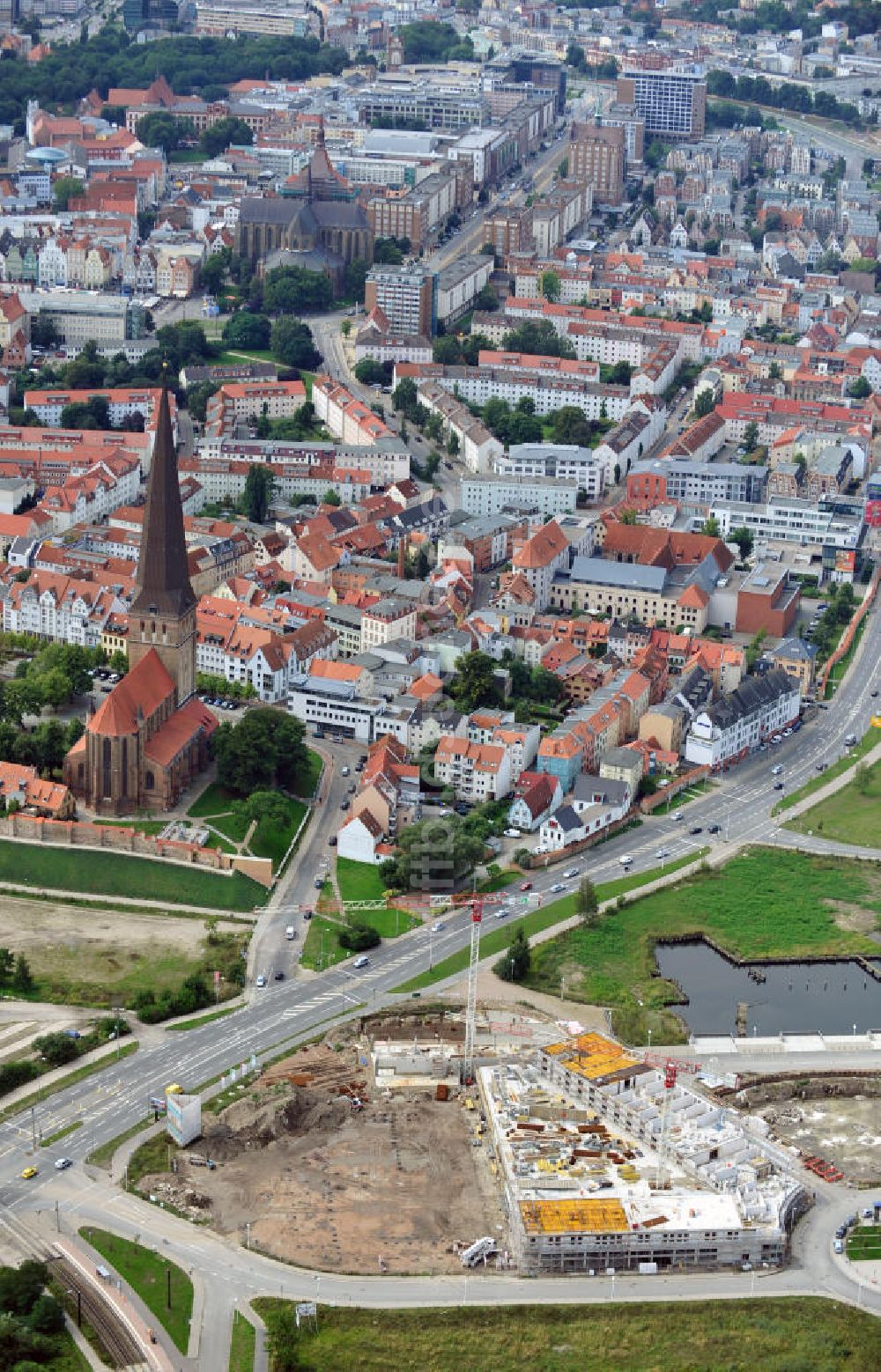 Rostock aus der Vogelperspektive: Standansicht der Rostocker Altstadt