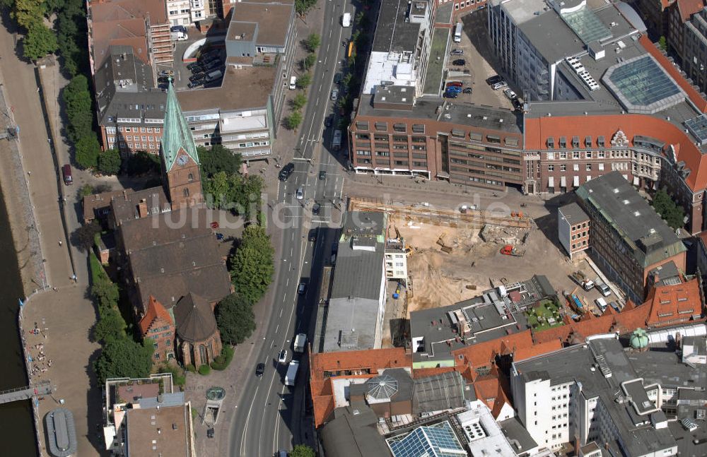 Luftaufnahme Bremen - Standort für den Neubau des Atlantic - Hotels am Bredenplatz in Bremen