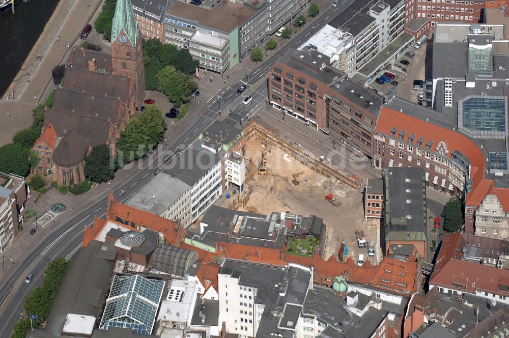 Bremen von oben - Standort für den Neubau des Atlantic - Hotels am Bredenplatz in Bremen