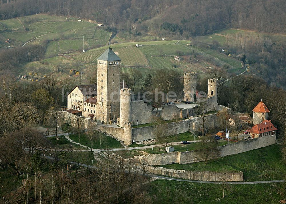 Heppenheim von oben - Starkenburg in Heppenheim