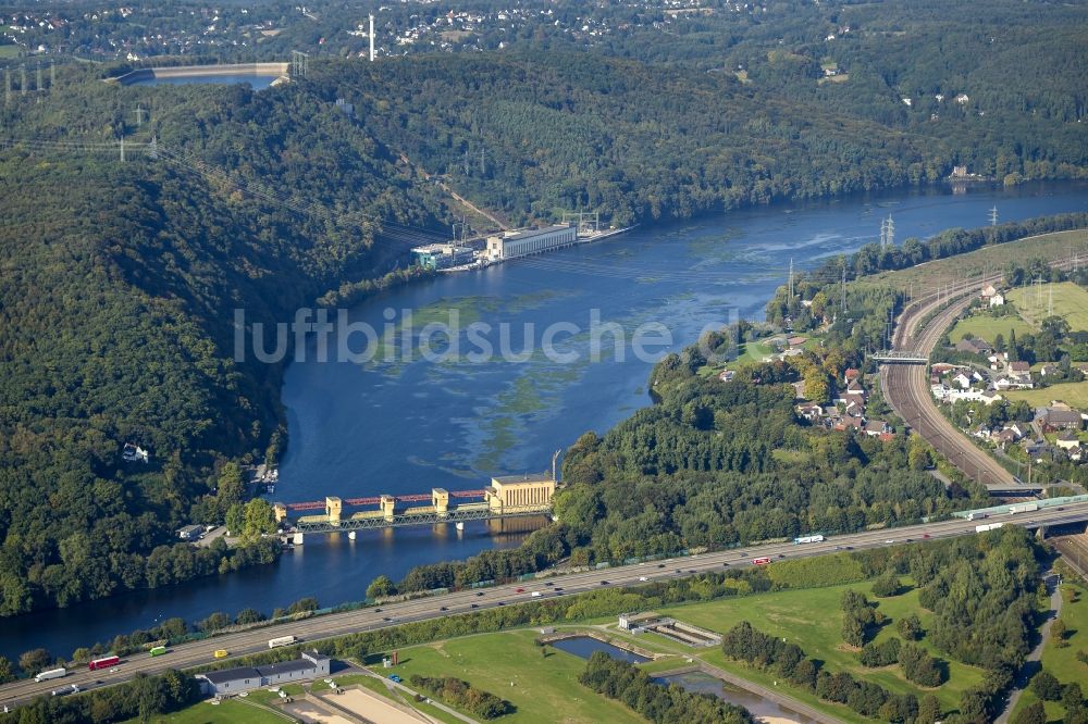 Luftaufnahme Hagen - Stauanlage an der Ruhr bei Hagen im Ruhrgebiet in Nordrhein-Westfalen