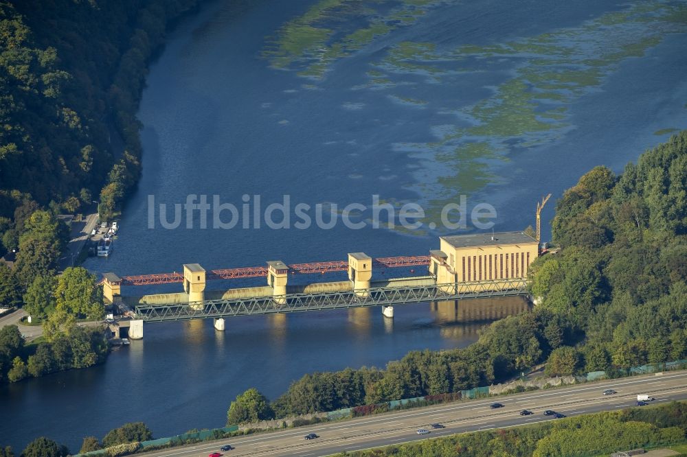 Hagen von oben - Stauanlage an der Ruhr bei Hagen im Ruhrgebiet in Nordrhein-Westfalen