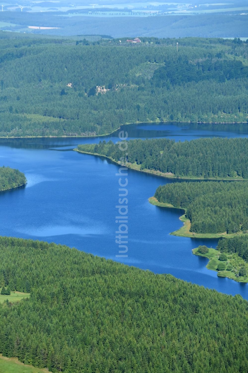 Cesky Jiretin - Georgendorf von oben - Staubecken und Stausee in Cesky Jiretin - Georgendorf in Most, Tschechien