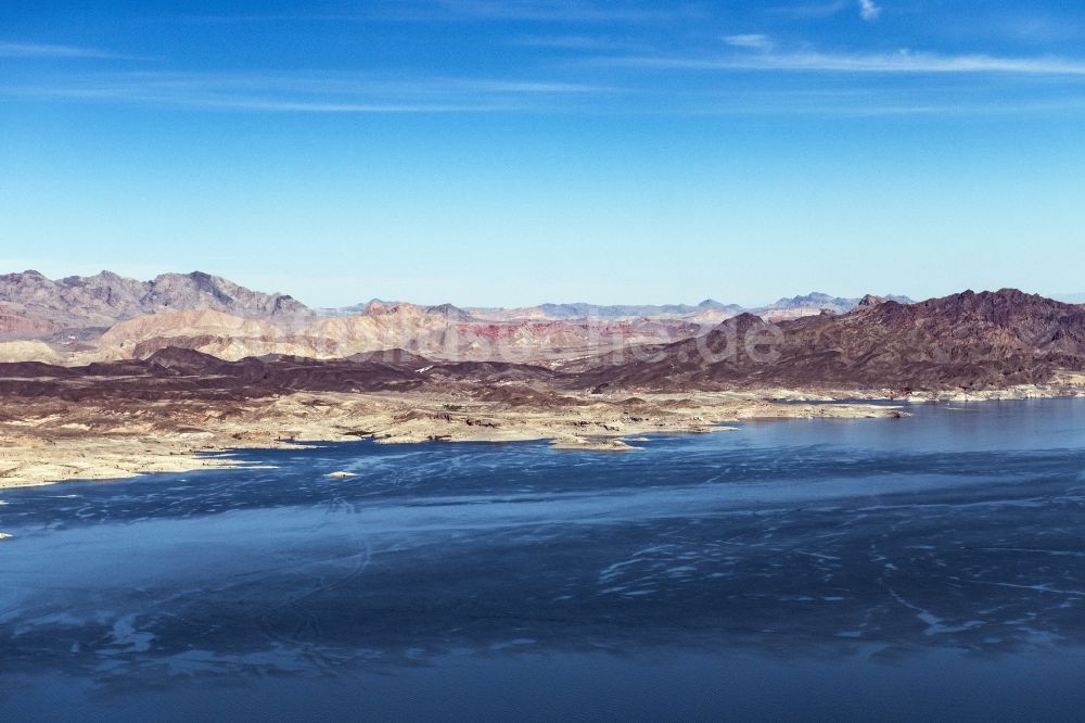 Echo Bay von oben - Staubecken und Stausee in Echo Bay in Nevada, USA