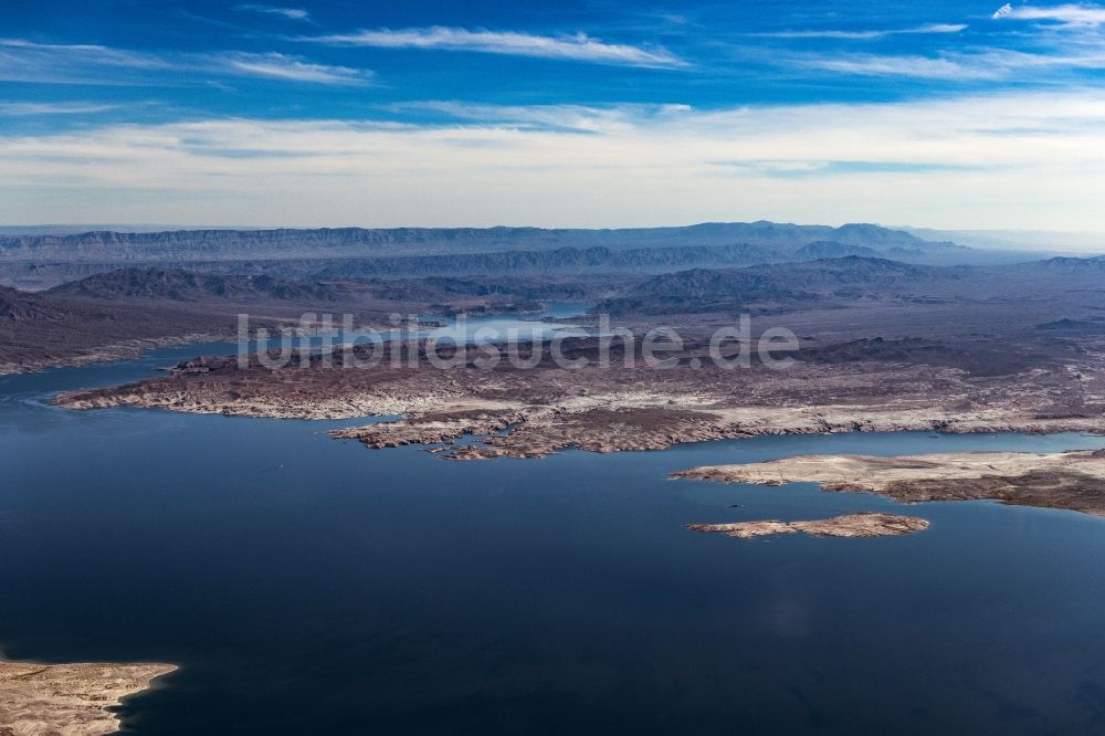 Echo Bay von oben - Staubecken und Stausee in Echo Bay in Nevada, USA