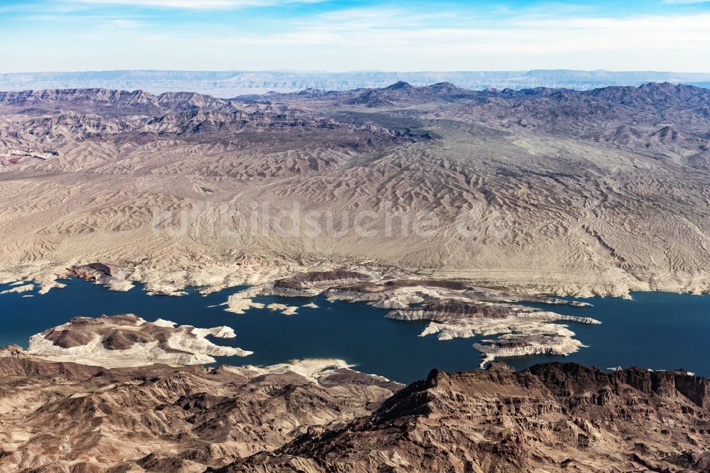 Echo Bay von oben - Staubecken und Stausee in Echo Bay in Nevada, USA