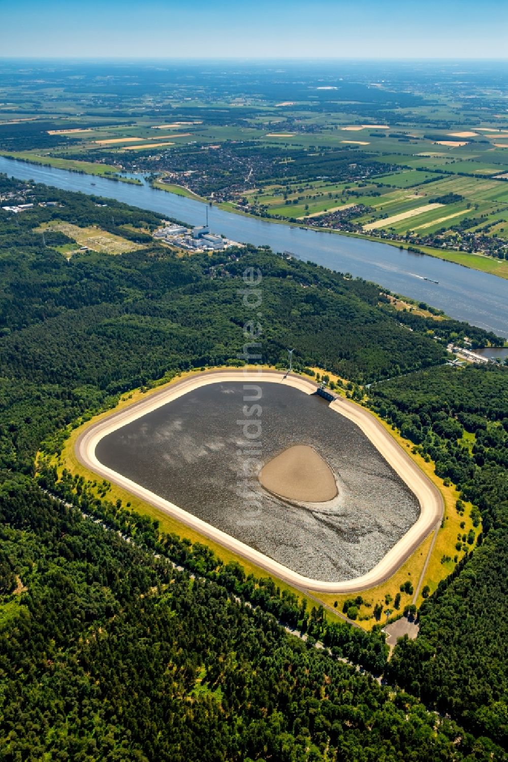 Luftbild Geesthacht - Staubecken und Stausee in Geesthacht im Bundesland Schleswig-Holstein