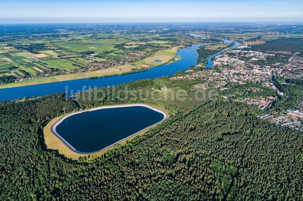 Luftaufnahme Geesthacht - Staubecken und Stausee in Geesthacht im Bundesland Schleswig-Holstein, Deutschland