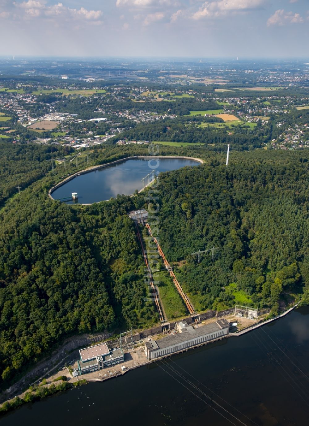 Luftaufnahme Herdecke - Staubecken und Stausee in Herdecke im Bundesland Nordrhein-Westfalen