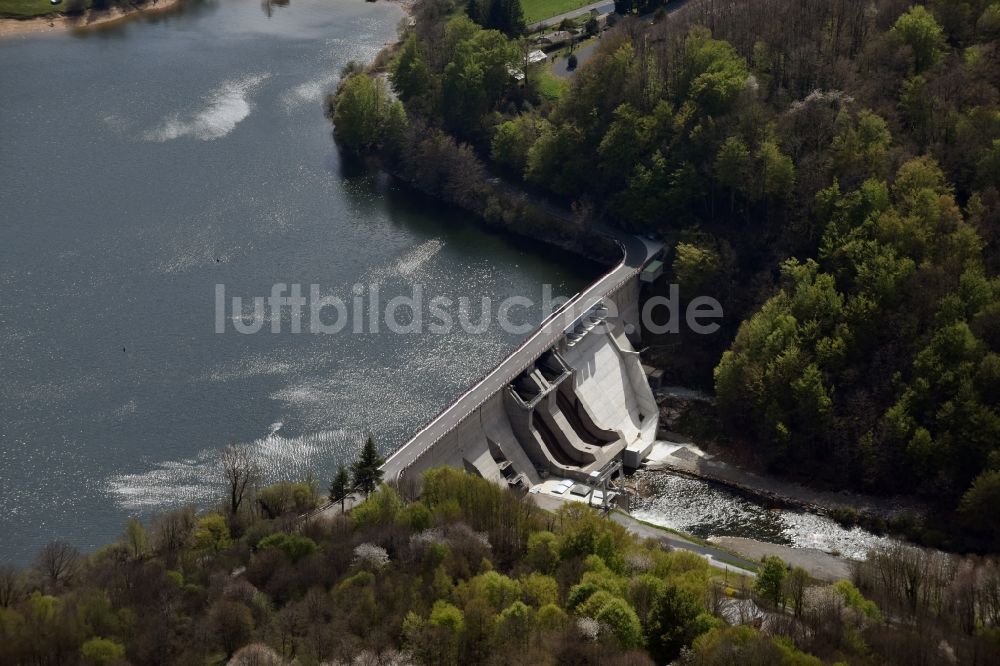 Midi-Pyrénées aus der Vogelperspektive: Staubecken und Stausee in Midi-Pyrénées in Languedoc-Roussillon Midi-Pyrenees, Frankreich