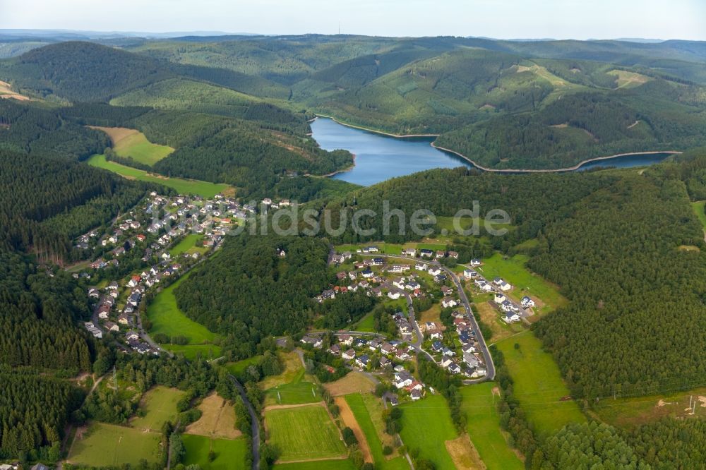 Netphen von oben - Staubecken und Stausee in Netphen im Bundesland Nordrhein-Westfalen