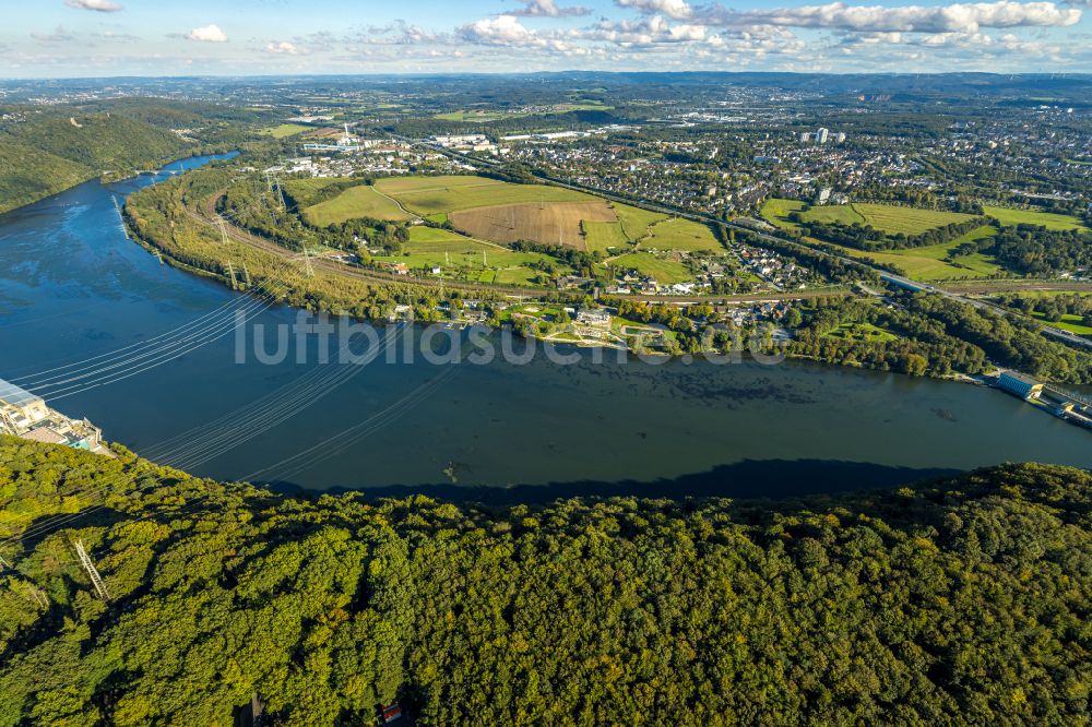 Luftbild Herdecke - Staubecken und Stausee im Ortsteil Ahlenberg in Herdecke im Bundesland Nordrhein-Westfalen, Deutschland