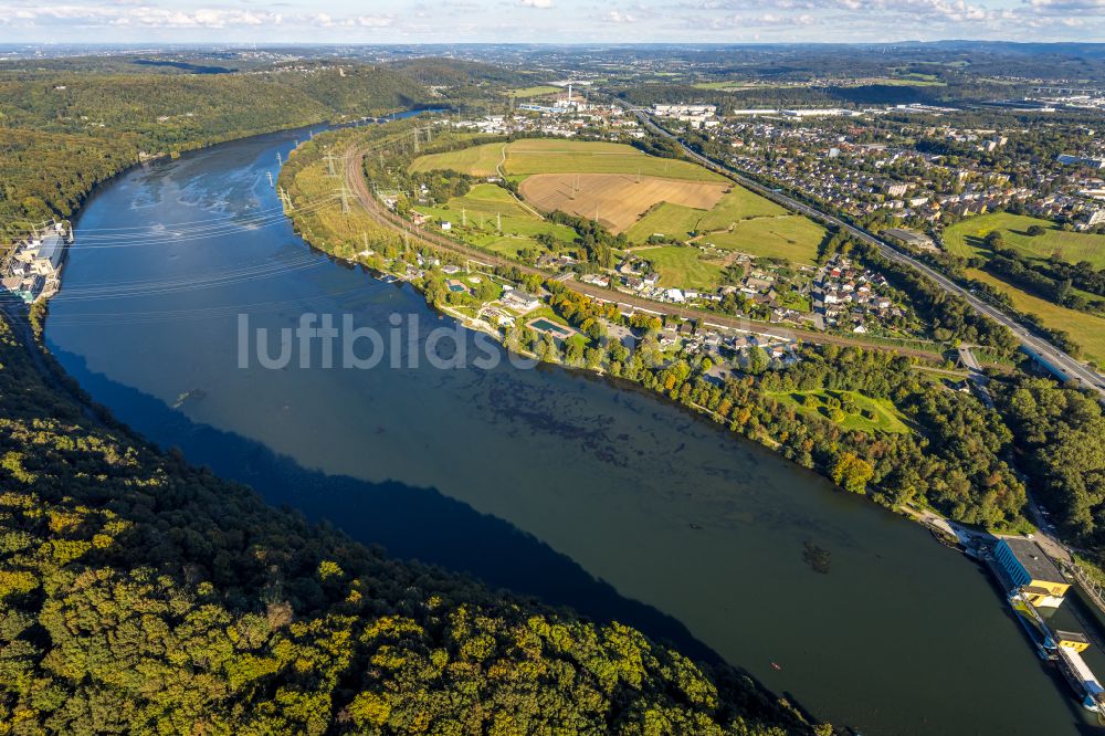 Luftbild Herdecke - Staubecken und Stausee im Ortsteil Ahlenberg in Herdecke im Bundesland Nordrhein-Westfalen, Deutschland