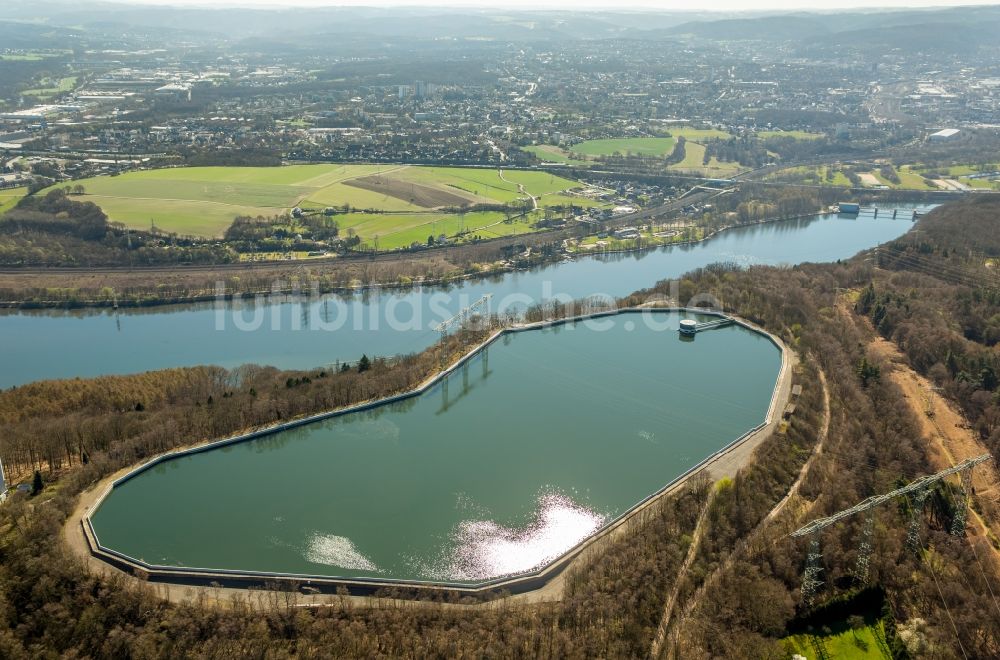 Luftaufnahme Herdecke - Staubecken und Stausee im Ortsteil Hengstey in Herdecke im Bundesland Nordrhein-Westfalen