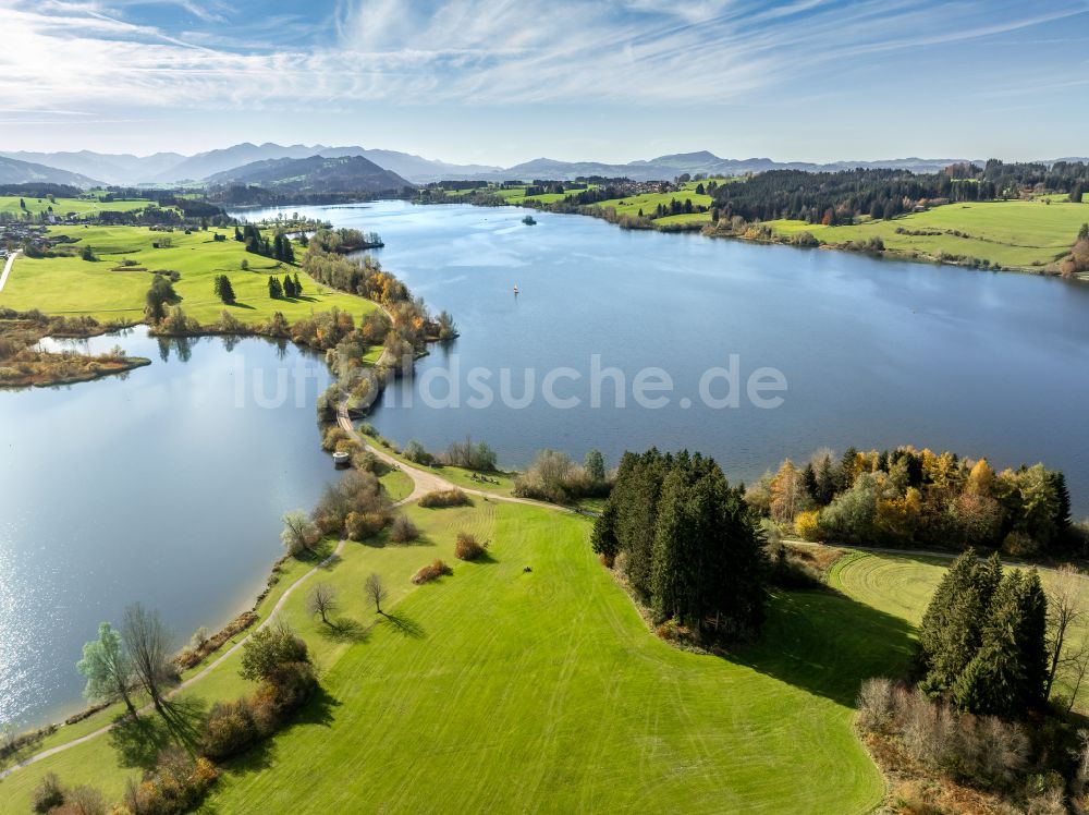 Sulzberg von oben - Staubecken und Stausee in Sulzberg im Bundesland Bayern, Deutschland