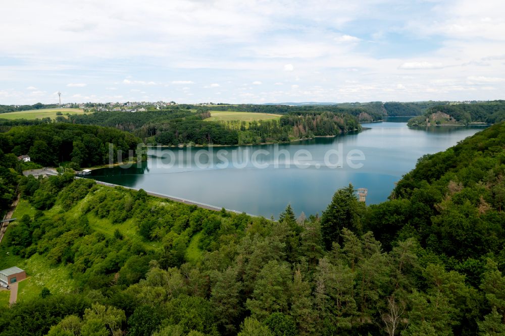 Schneffelrath von oben - Staubecken und Stausee Wahnbachtalsperre in Schneffelrath im Bundesland Nordrhein-Westfalen, Deutschland