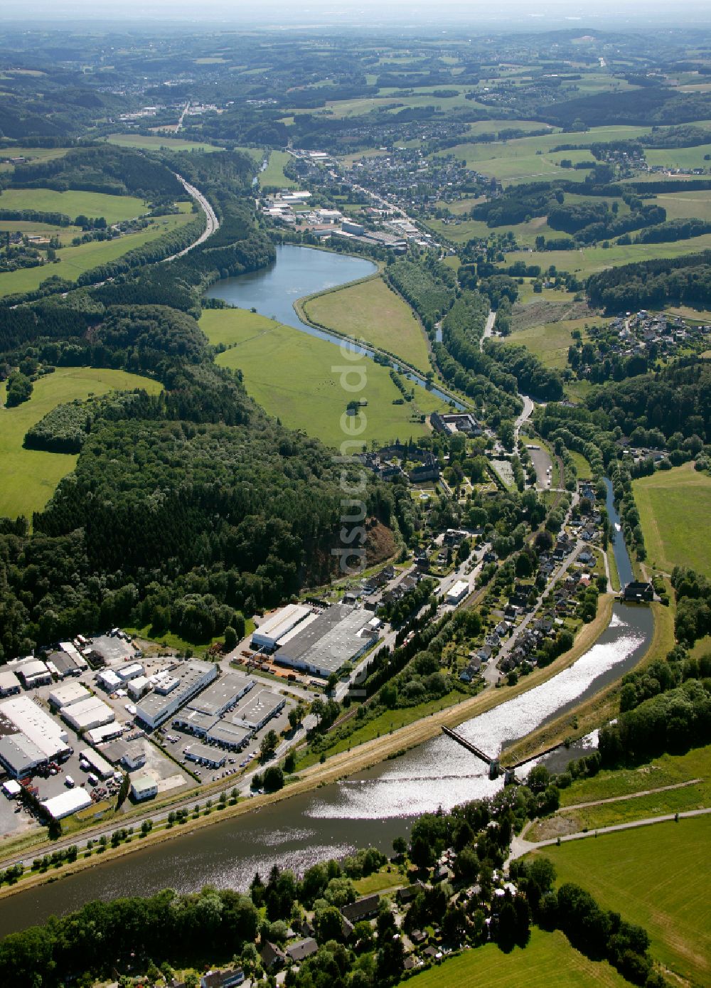 Luftaufnahme Engelskirchen OT Ehreshoven - Stausee Ehreshoven in Engelskirchen im Bundesland Nordrhein-Westfalen