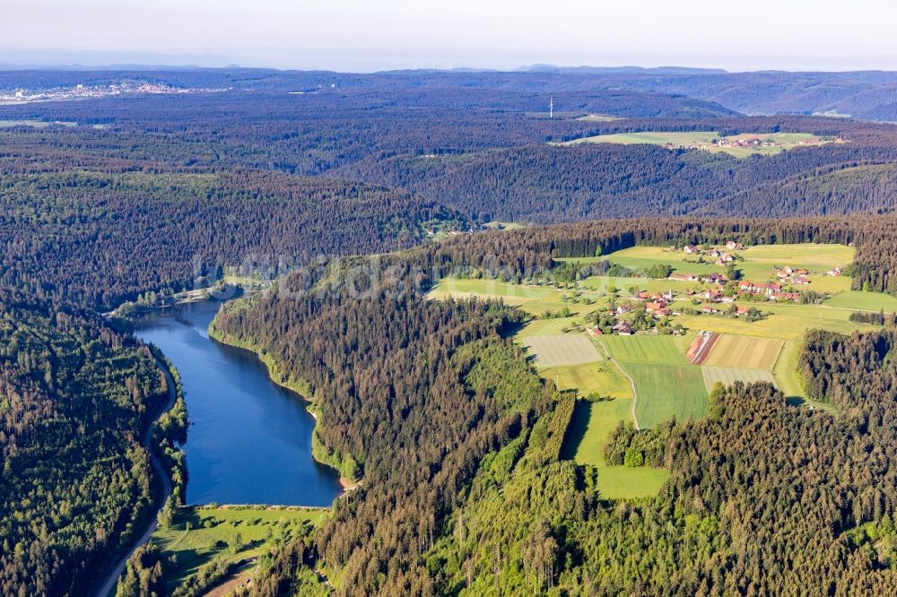 Schernbach aus der Vogelperspektive: Stausee der Nagoldtalsperre in Schernbach im Bundesland Baden-Württemberg, Deutschland