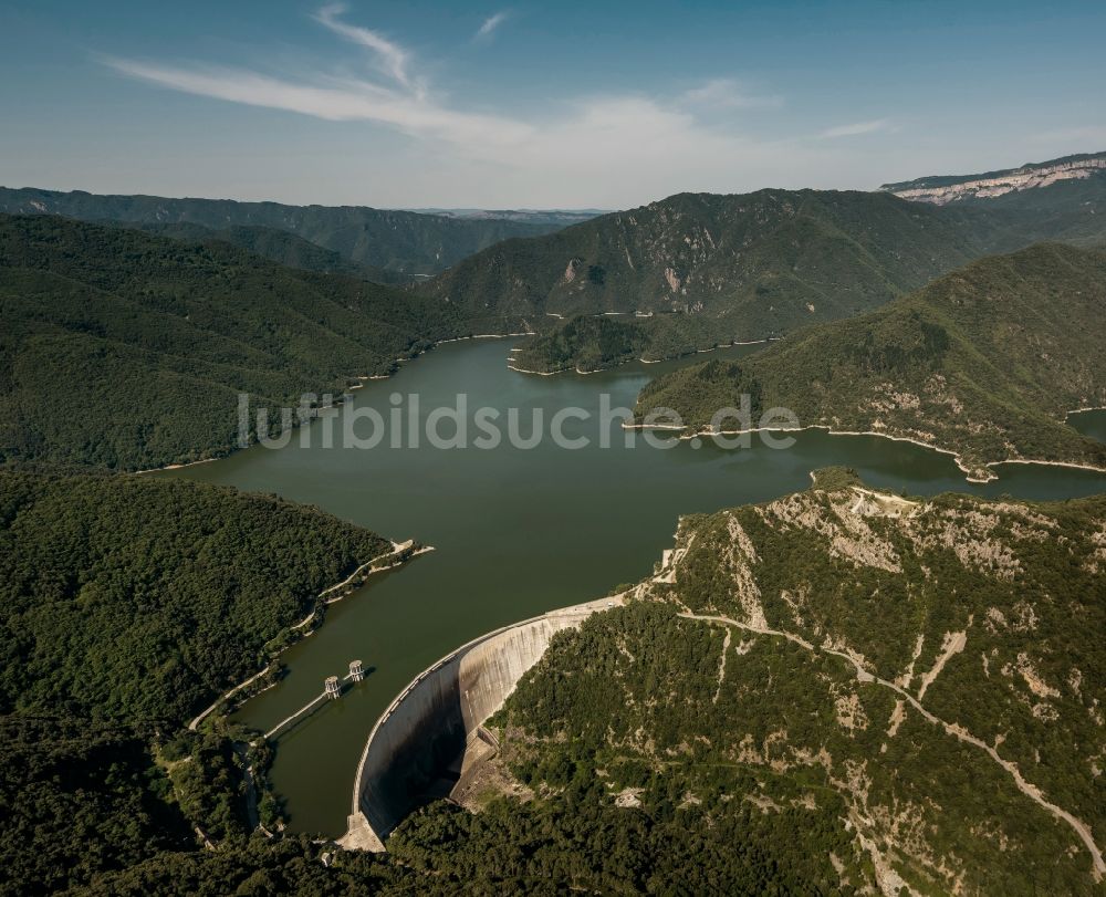 Luftbild Osor - Stausee Panta de Susqueda bei Osor in der Provinz Girona in Spanien