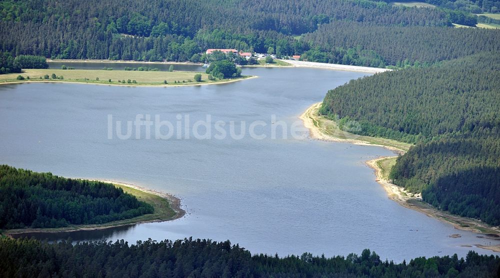 Ilmenau aus der Vogelperspektive: Stausee und Talsperre Heyda in Thüringen