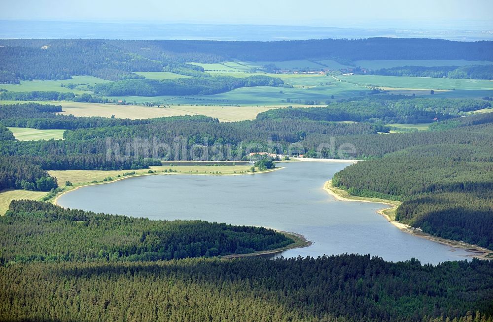 Luftbild Ilmenau - Stausee und Talsperre Heyda in Thüringen