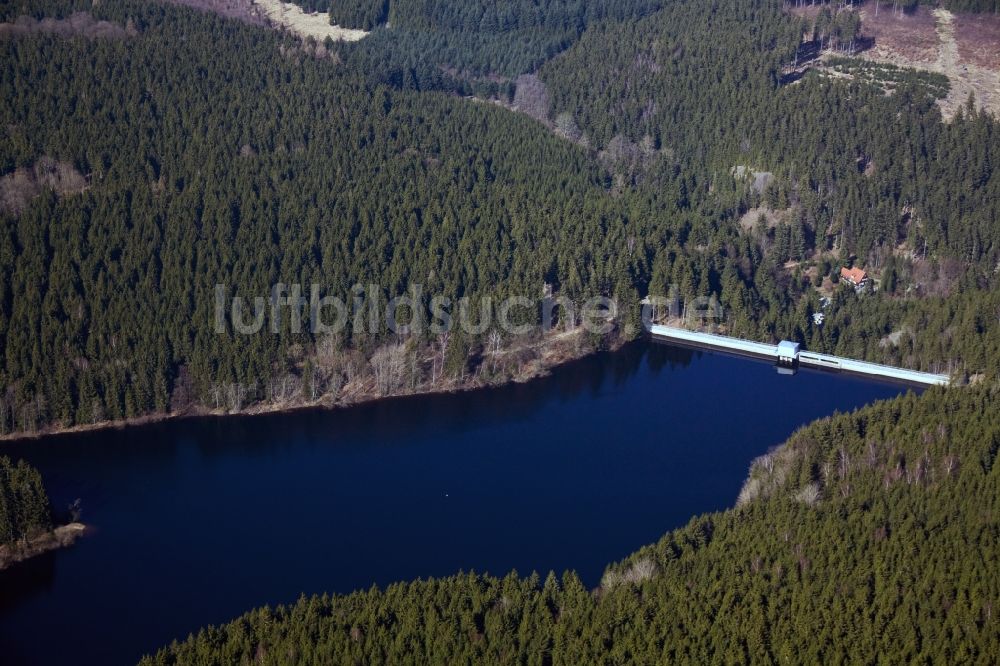 Luftbild Wernigerode - Stausee und Talsperre Zillierbach im Harz im Bundesland Sachsen-Anhalt