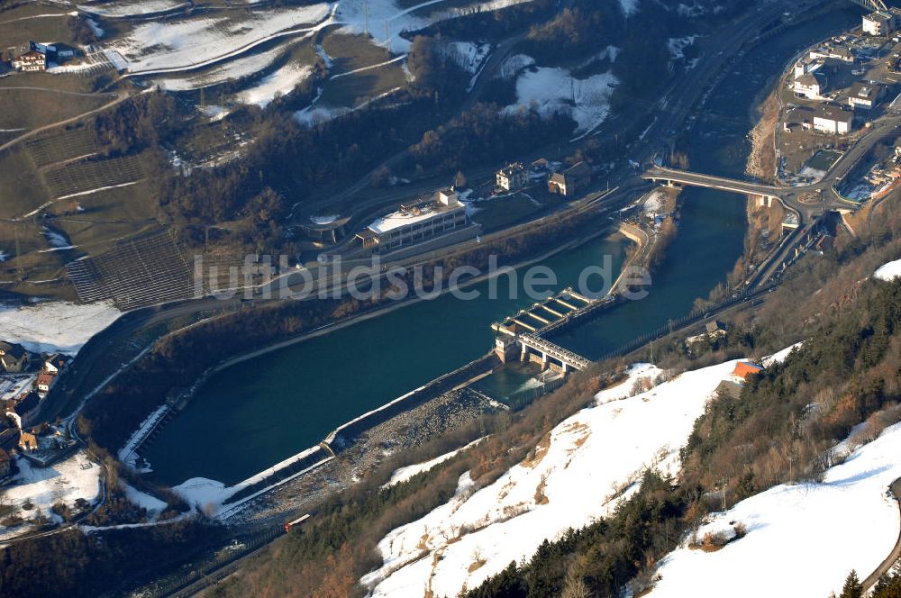 Waidbruck aus der Vogelperspektive: Stausee Waidbruck (Ponte Gardena) in der Provinz Bozen (Bolzano) in Italien